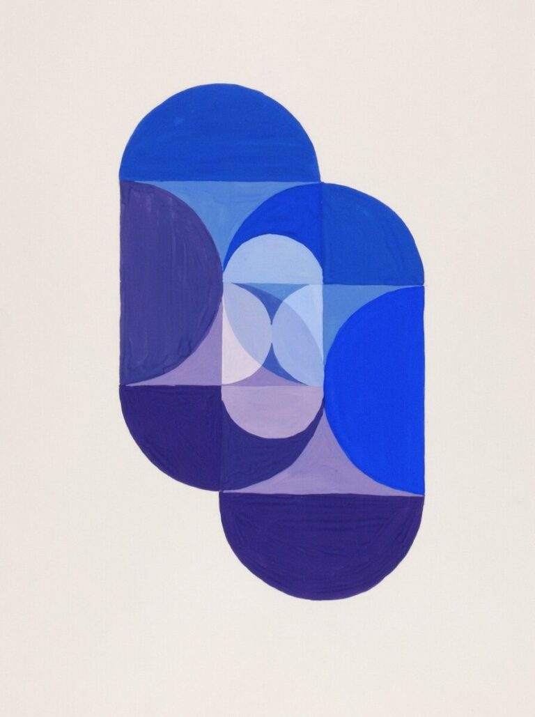 Abstract blue geometric shapes on a white background